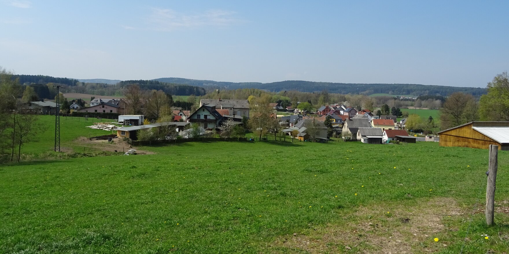 Blick auf die Ortslage Oberlauterbach im Vogtlandkreis