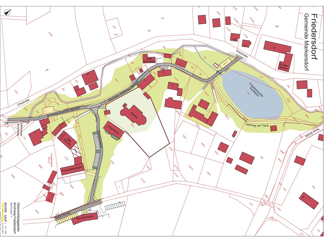 Übersichtslageplan der Maßnahme in Friedersdorf 