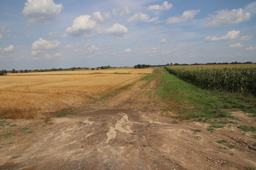 Wassererosion auf landwirtschaftlicher Fläche