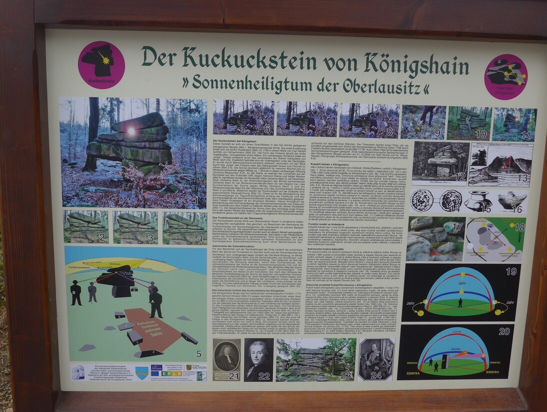 Infotafel der Sternwarte zum Kuckuckstein von Königshain