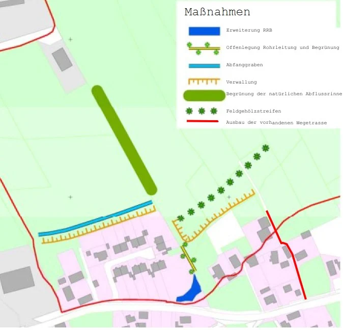 Karte mit eingezeichneter Maßnahme