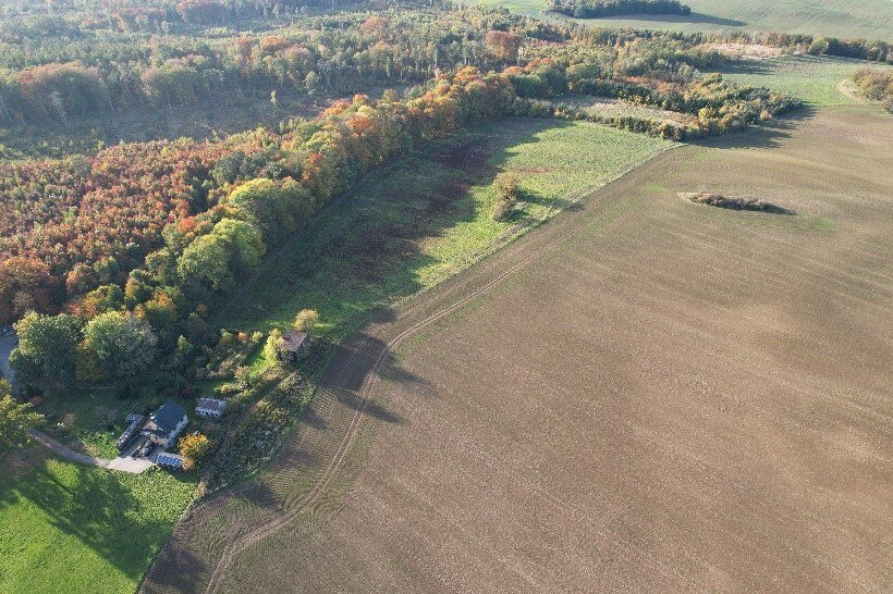 Luftbild über das Verfahrensgebiet mit gesamter Aufforstungsfläche